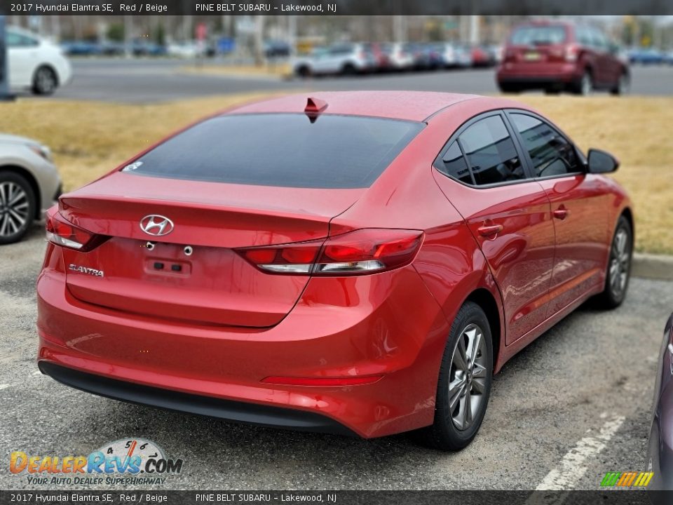 2017 Hyundai Elantra SE Red / Beige Photo #4