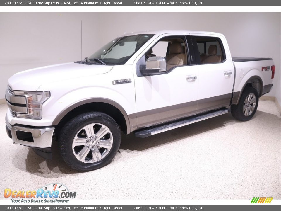 2018 Ford F150 Lariat SuperCrew 4x4 White Platinum / Light Camel Photo #3