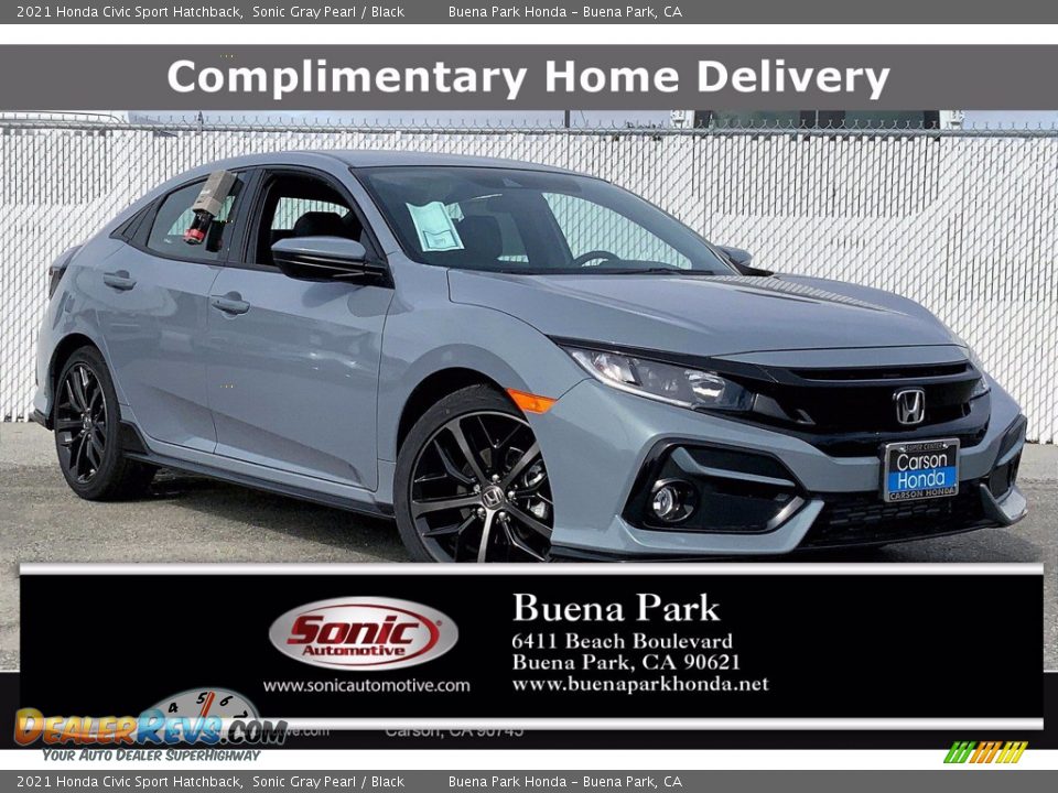 2021 Honda Civic Sport Hatchback Sonic Gray Pearl / Black Photo #1
