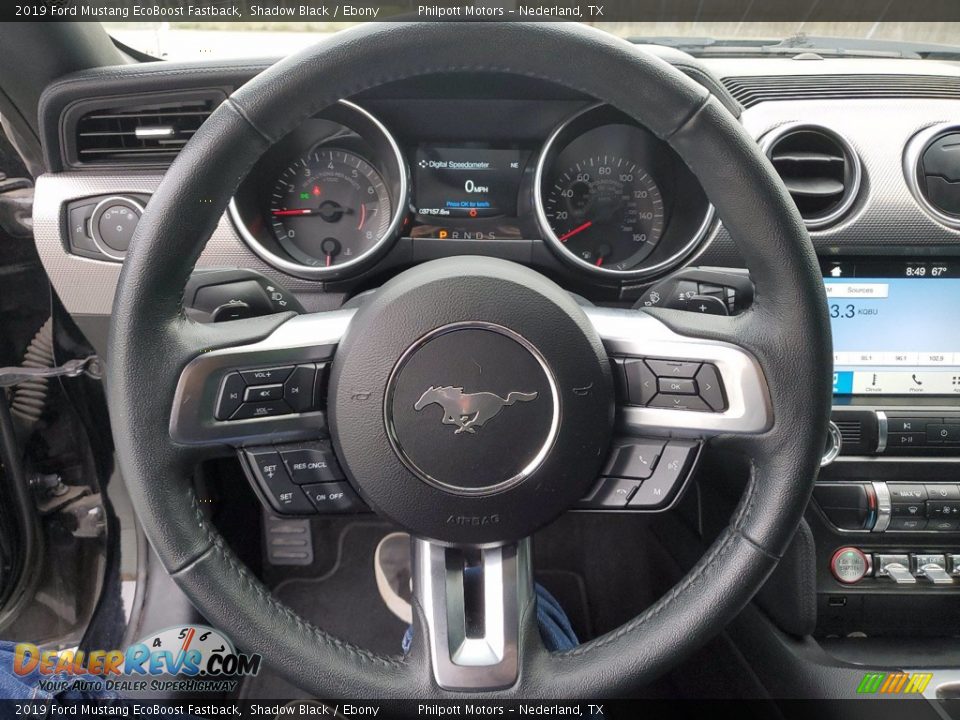 2019 Ford Mustang EcoBoost Fastback Shadow Black / Ebony Photo #14