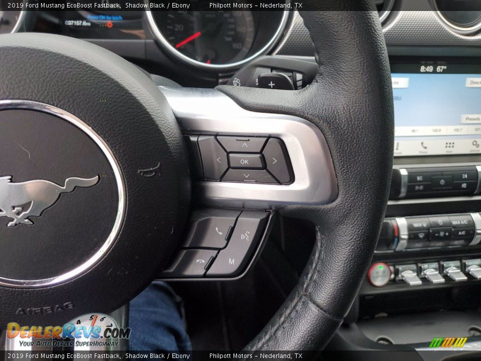 2019 Ford Mustang EcoBoost Fastback Shadow Black / Ebony Photo #16