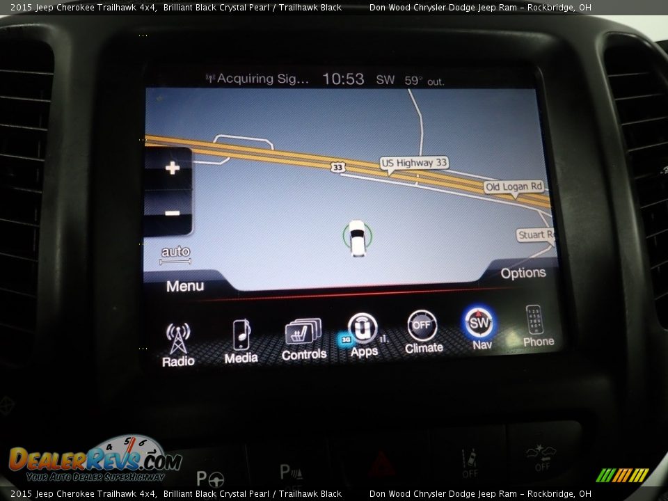 2015 Jeep Cherokee Trailhawk 4x4 Brilliant Black Crystal Pearl / Trailhawk Black Photo #3