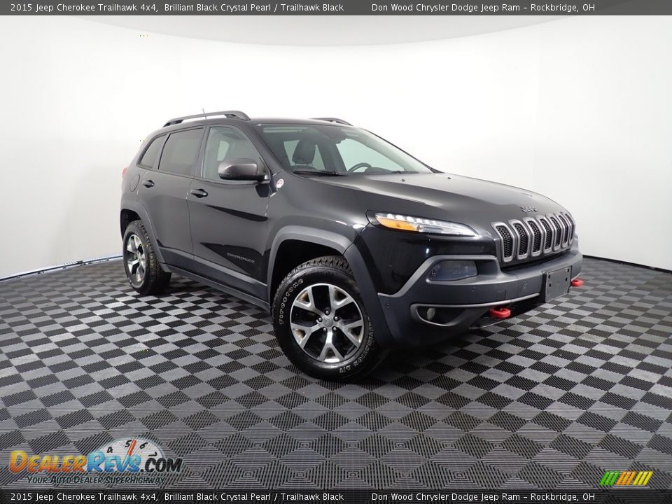 2015 Jeep Cherokee Trailhawk 4x4 Brilliant Black Crystal Pearl / Trailhawk Black Photo #5