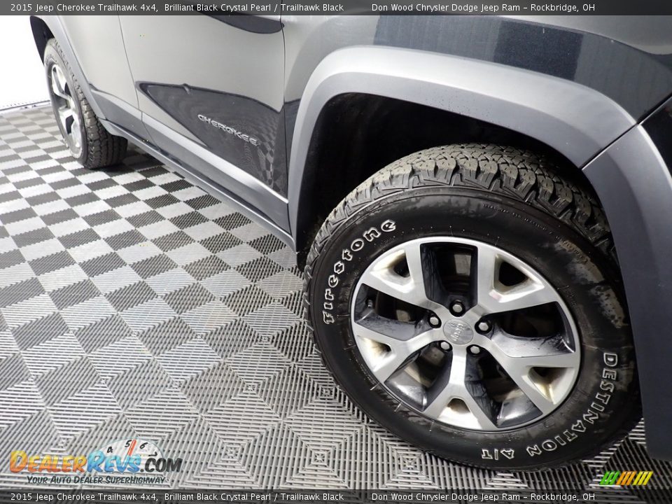 2015 Jeep Cherokee Trailhawk 4x4 Brilliant Black Crystal Pearl / Trailhawk Black Photo #6