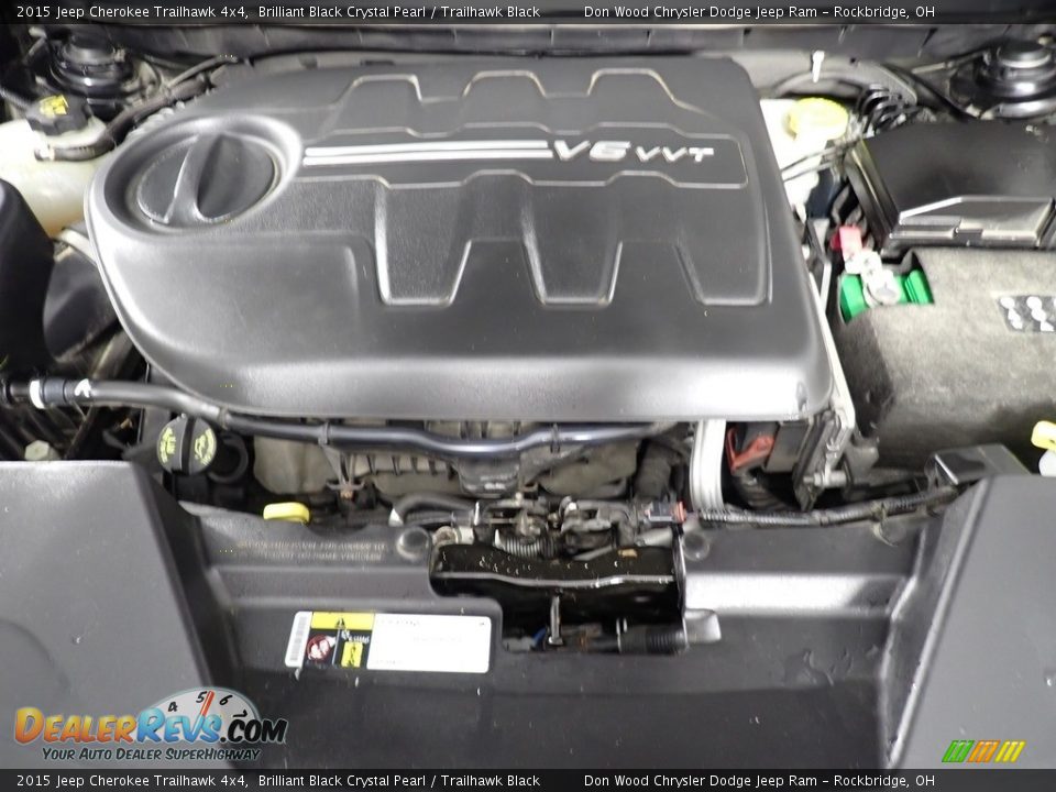 2015 Jeep Cherokee Trailhawk 4x4 Brilliant Black Crystal Pearl / Trailhawk Black Photo #9