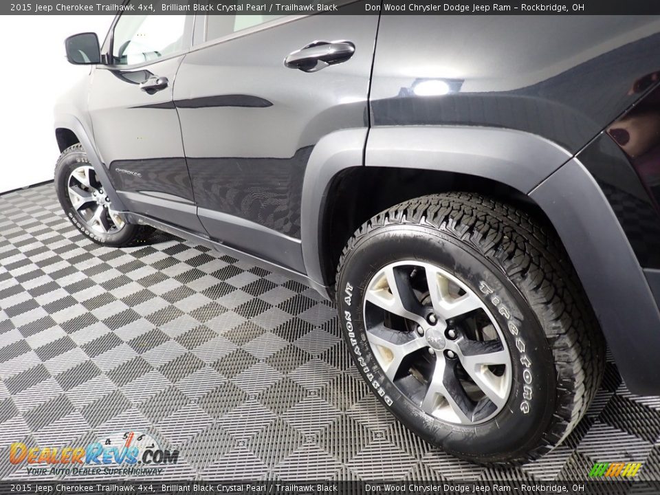 2015 Jeep Cherokee Trailhawk 4x4 Brilliant Black Crystal Pearl / Trailhawk Black Photo #12