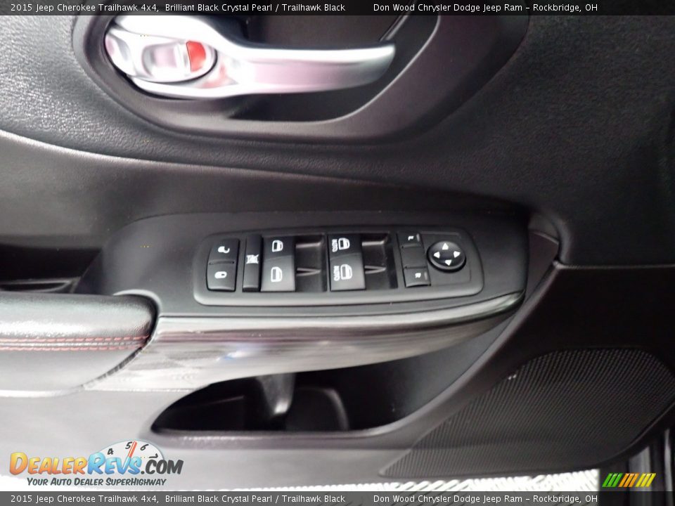 2015 Jeep Cherokee Trailhawk 4x4 Brilliant Black Crystal Pearl / Trailhawk Black Photo #22