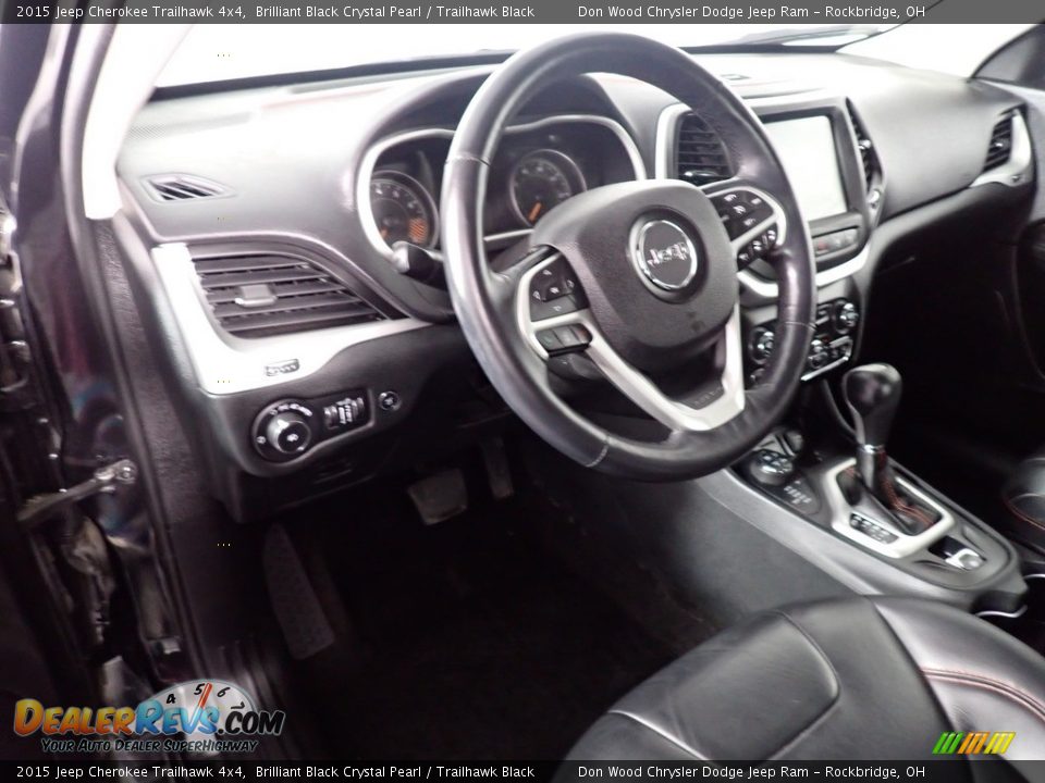 2015 Jeep Cherokee Trailhawk 4x4 Brilliant Black Crystal Pearl / Trailhawk Black Photo #25