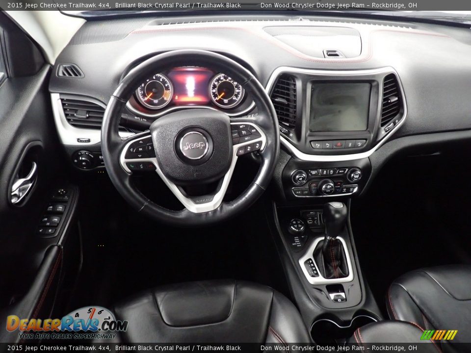 2015 Jeep Cherokee Trailhawk 4x4 Brilliant Black Crystal Pearl / Trailhawk Black Photo #29