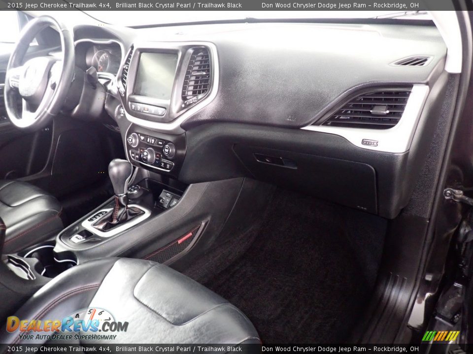 2015 Jeep Cherokee Trailhawk 4x4 Brilliant Black Crystal Pearl / Trailhawk Black Photo #34