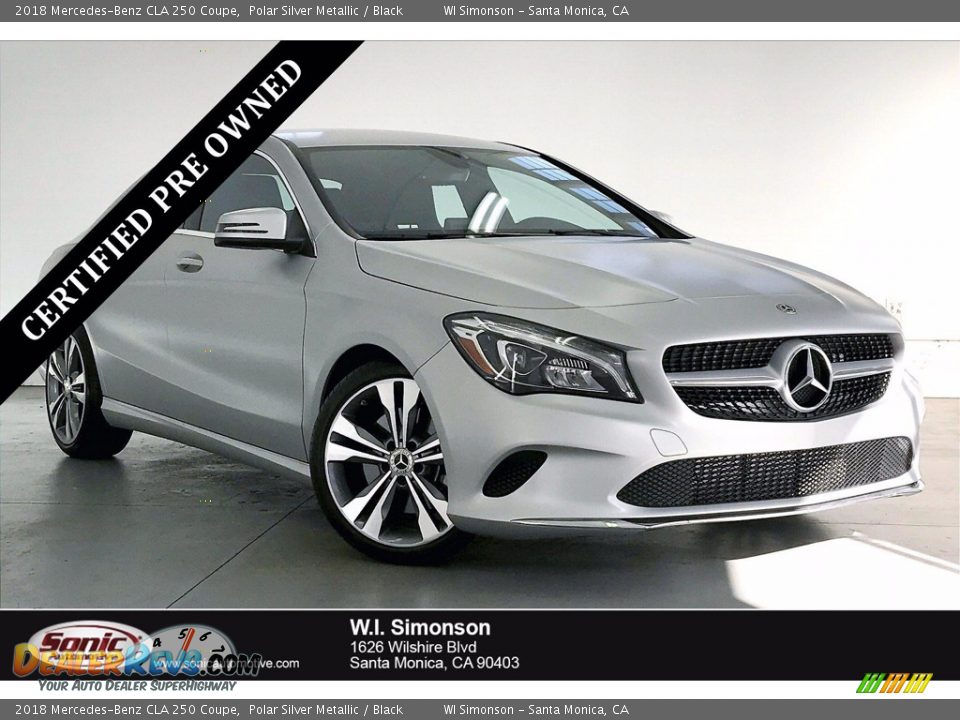 2018 Mercedes-Benz CLA 250 Coupe Polar Silver Metallic / Black Photo #1