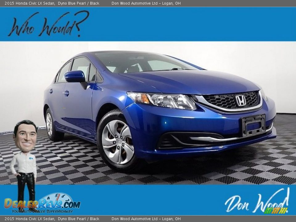 2015 Honda Civic LX Sedan Dyno Blue Pearl / Black Photo #1