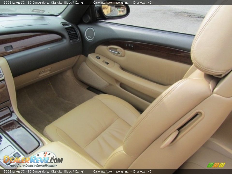 2008 Lexus SC 430 Convertible Obsidian Black / Camel Photo #16