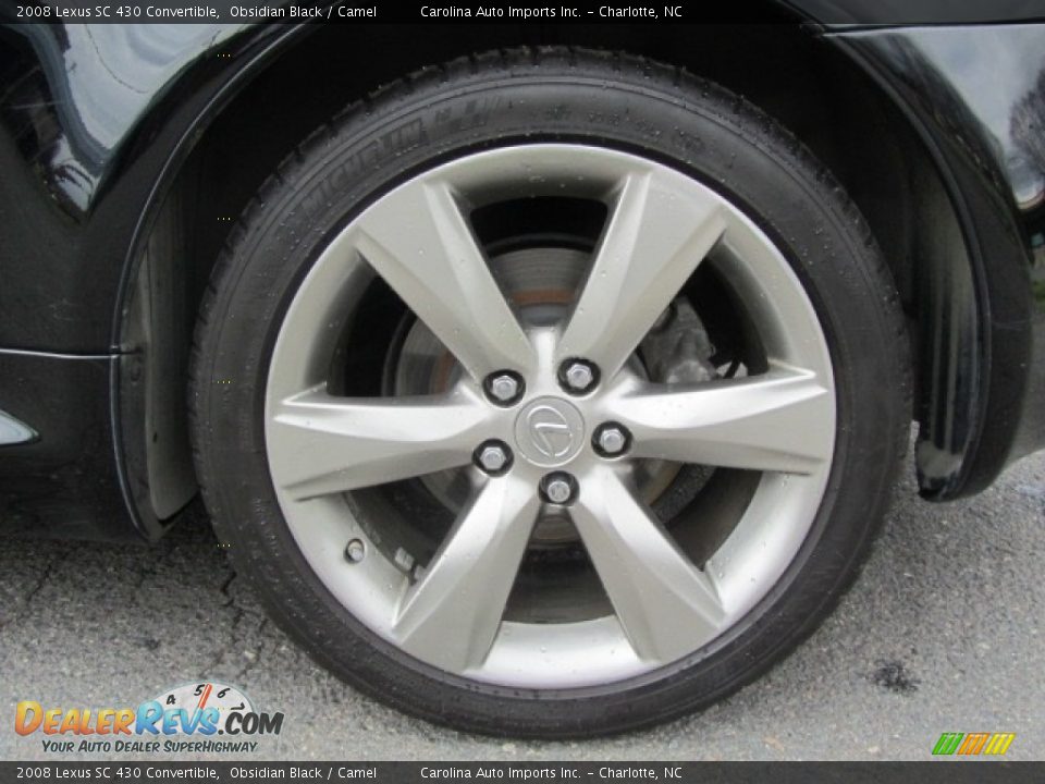 2008 Lexus SC 430 Convertible Obsidian Black / Camel Photo #26