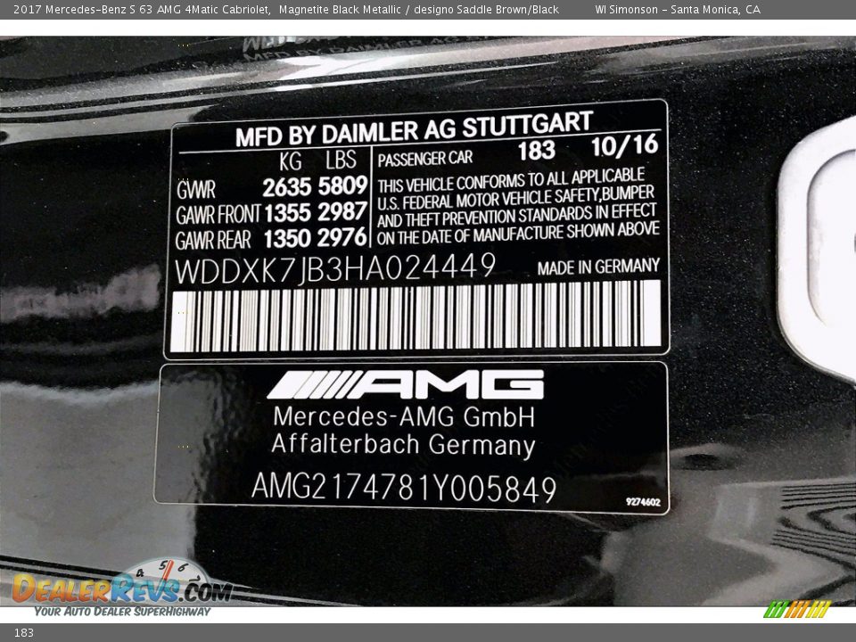 Mercedes-Benz Color Code 183 Magnetite Black Metallic