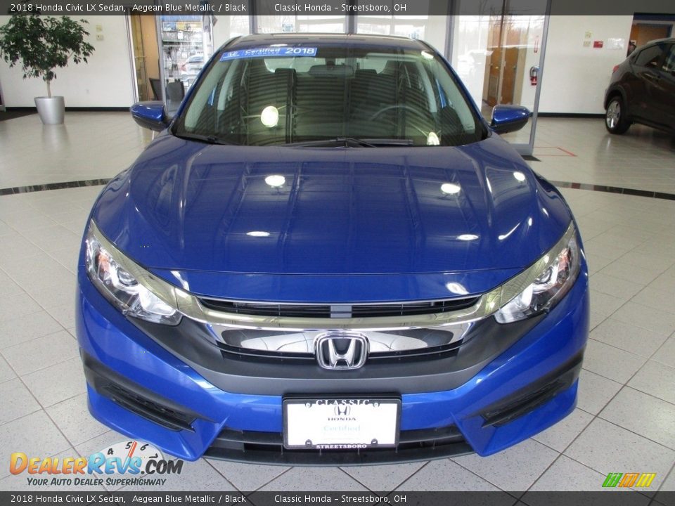 2018 Honda Civic LX Sedan Aegean Blue Metallic / Black Photo #2