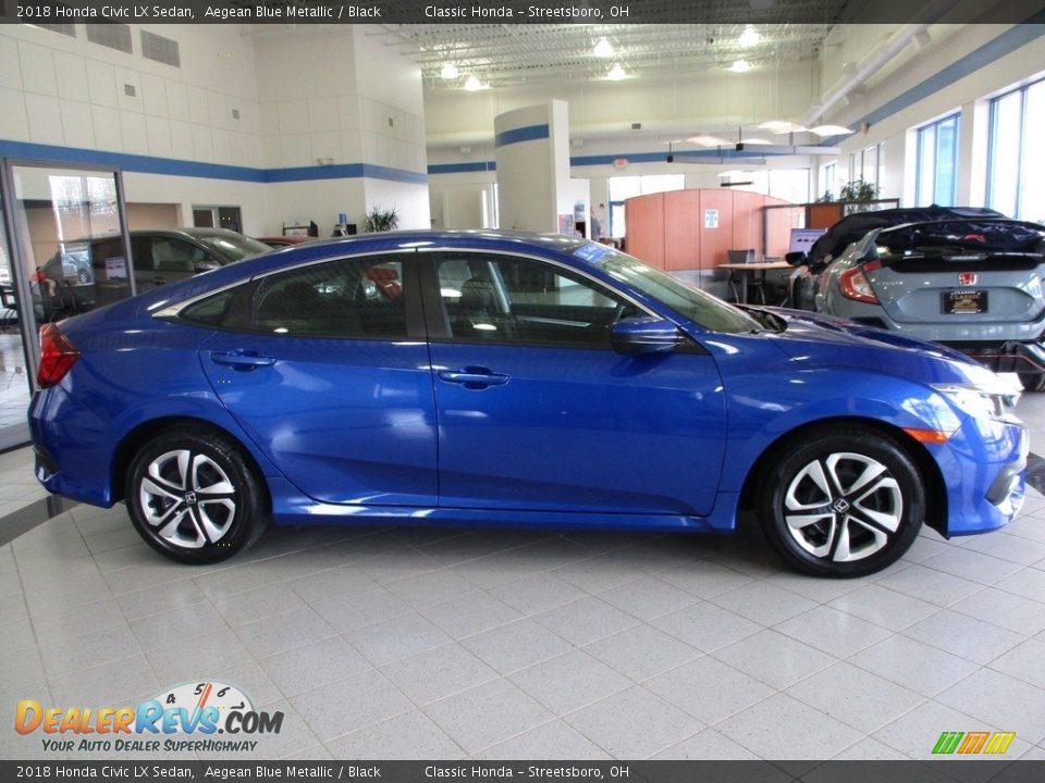 2018 Honda Civic LX Sedan Aegean Blue Metallic / Black Photo #4