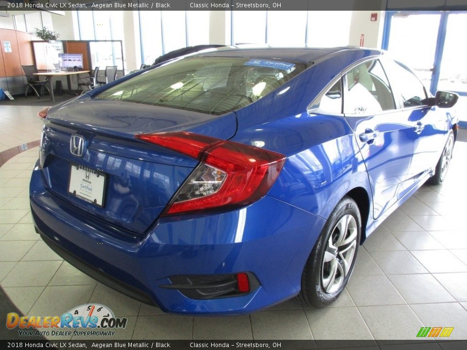 2018 Honda Civic LX Sedan Aegean Blue Metallic / Black Photo #7