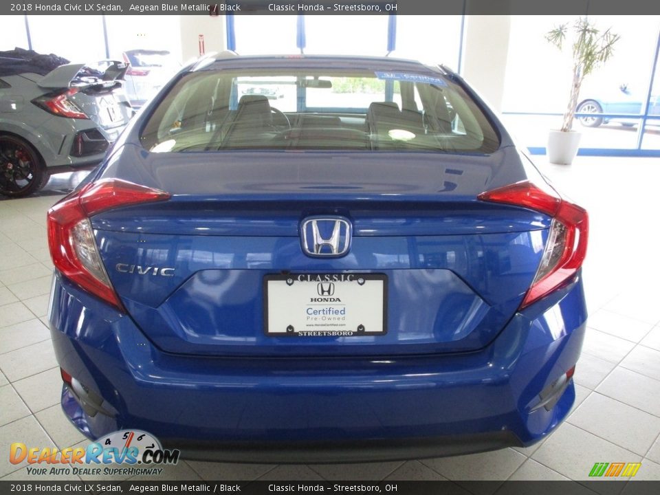 2018 Honda Civic LX Sedan Aegean Blue Metallic / Black Photo #8