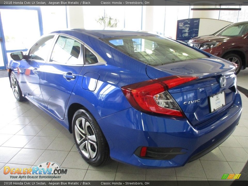 2018 Honda Civic LX Sedan Aegean Blue Metallic / Black Photo #9