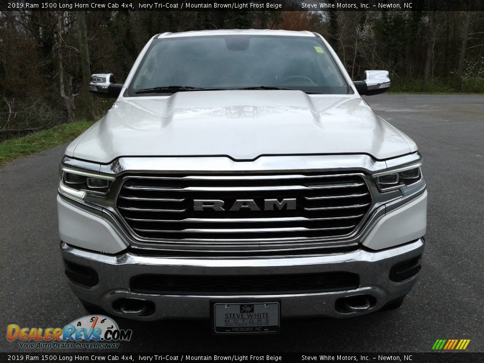 2019 Ram 1500 Long Horn Crew Cab 4x4 Ivory Tri–Coat / Mountain Brown/Light Frost Beige Photo #3