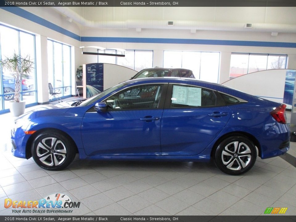 2018 Honda Civic LX Sedan Aegean Blue Metallic / Black Photo #10