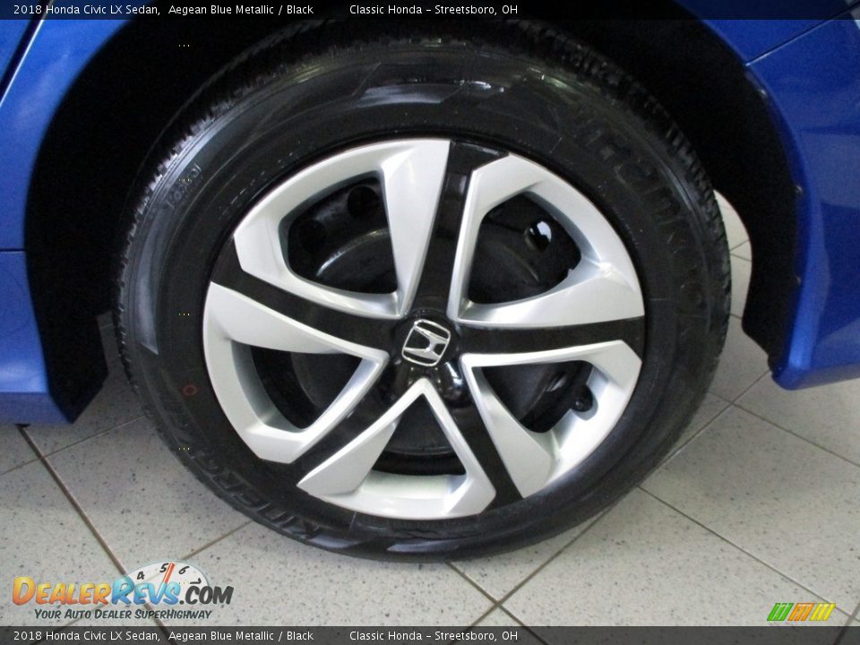 2018 Honda Civic LX Sedan Aegean Blue Metallic / Black Photo #11