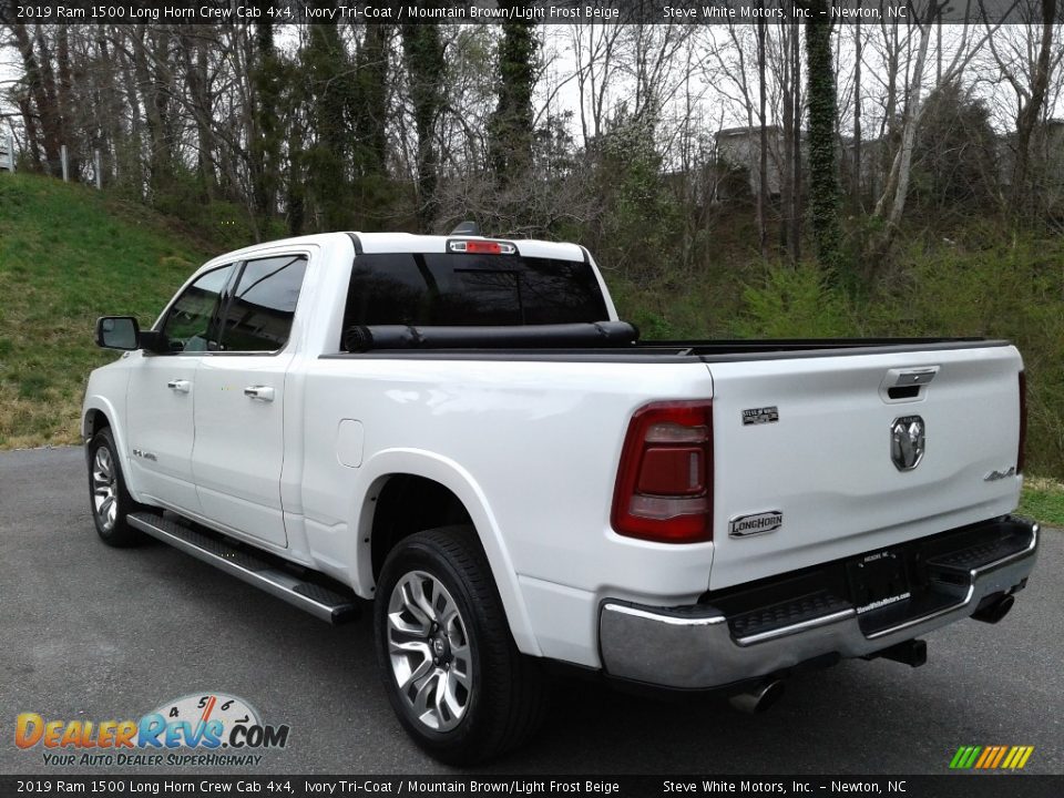 2019 Ram 1500 Long Horn Crew Cab 4x4 Ivory Tri–Coat / Mountain Brown/Light Frost Beige Photo #9