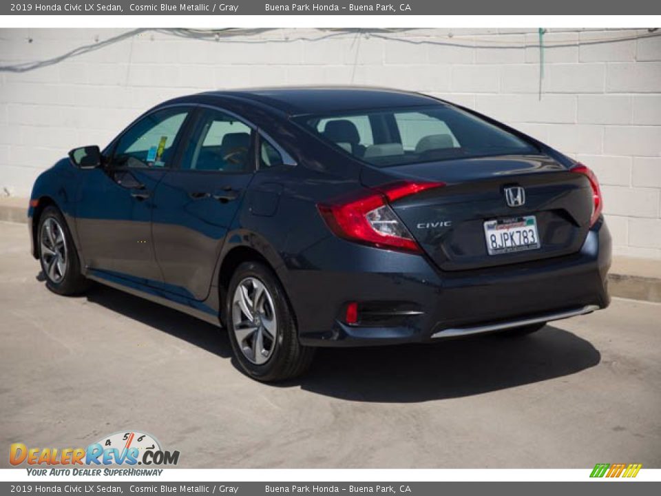 2019 Honda Civic LX Sedan Cosmic Blue Metallic / Gray Photo #2