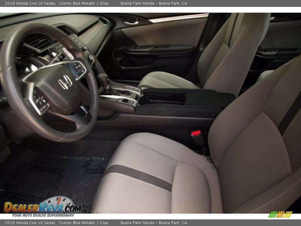 2019 Honda Civic LX Sedan Cosmic Blue Metallic / Gray Photo #3