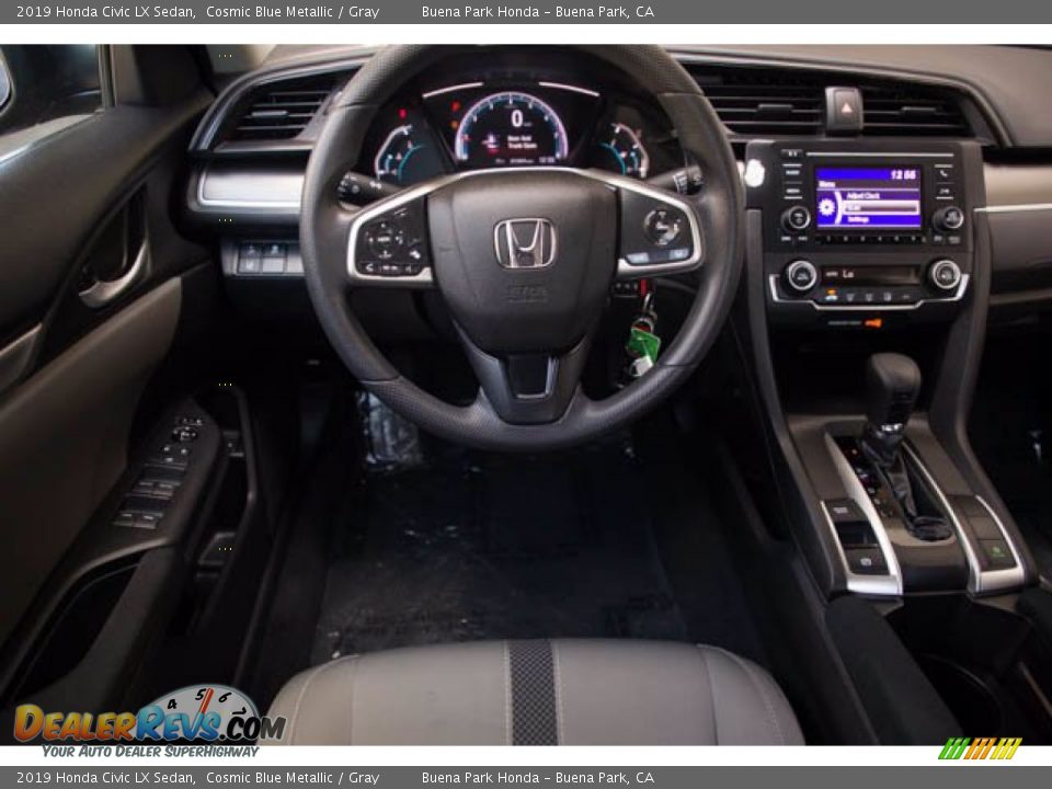 2019 Honda Civic LX Sedan Cosmic Blue Metallic / Gray Photo #5
