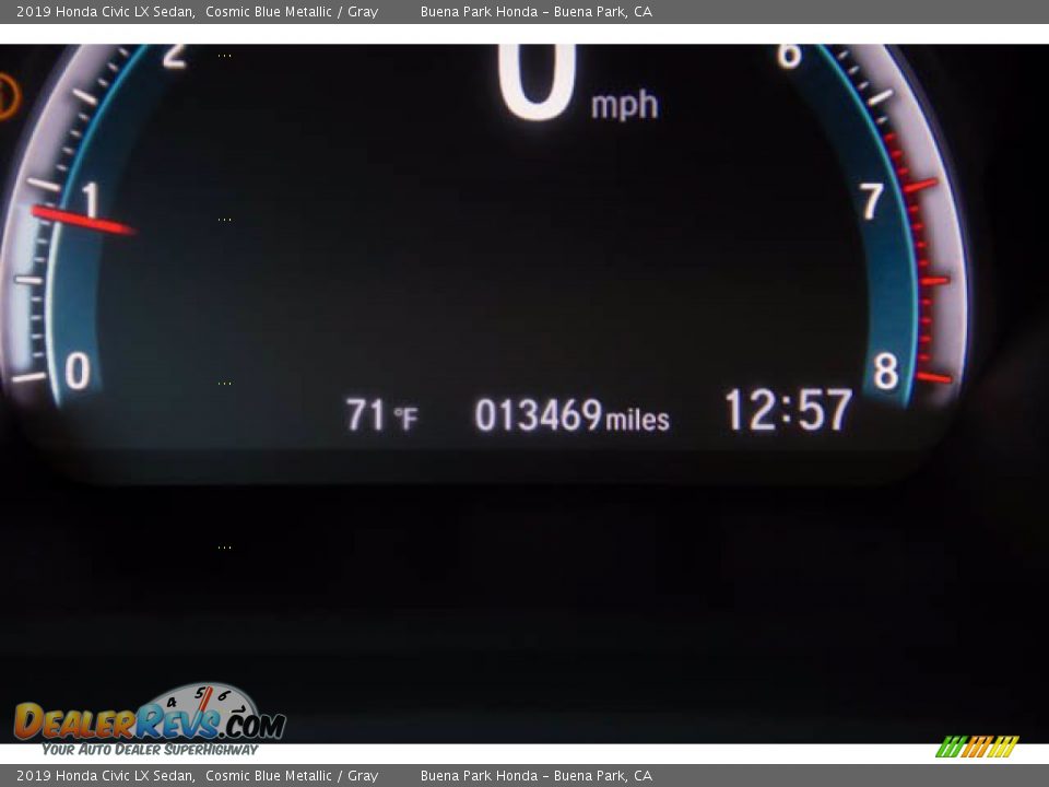 2019 Honda Civic LX Sedan Cosmic Blue Metallic / Gray Photo #6