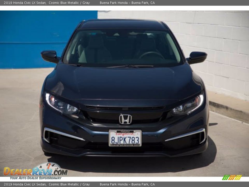 2019 Honda Civic LX Sedan Cosmic Blue Metallic / Gray Photo #7