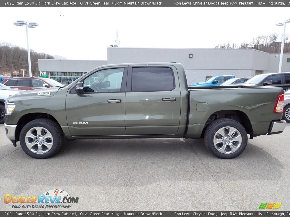 2021 Ram 1500 Big Horn Crew Cab 4x4 Olive Green Pearl / Light Mountain Brown/Black Photo #2