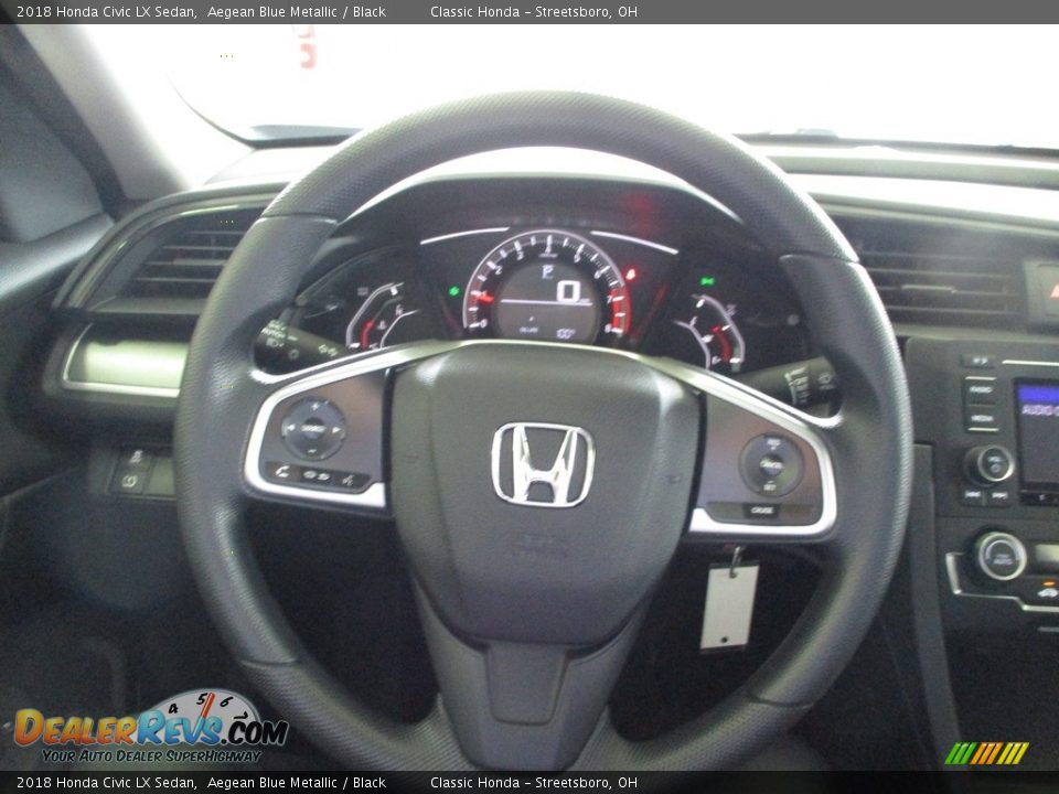 2018 Honda Civic LX Sedan Aegean Blue Metallic / Black Photo #29