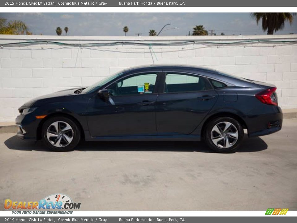 2019 Honda Civic LX Sedan Cosmic Blue Metallic / Gray Photo #10