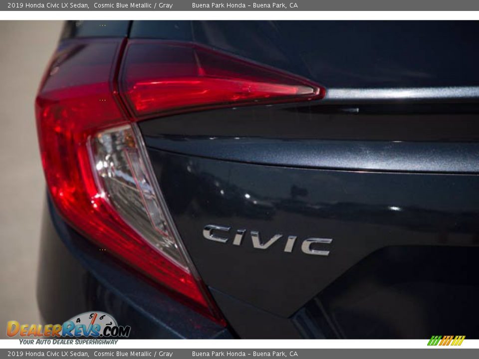 2019 Honda Civic LX Sedan Cosmic Blue Metallic / Gray Photo #12