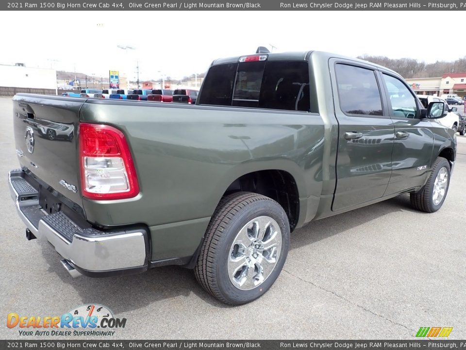 2021 Ram 1500 Big Horn Crew Cab 4x4 Olive Green Pearl / Light Mountain Brown/Black Photo #5