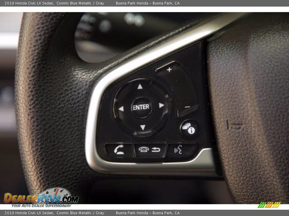 2019 Honda Civic LX Sedan Cosmic Blue Metallic / Gray Photo #16