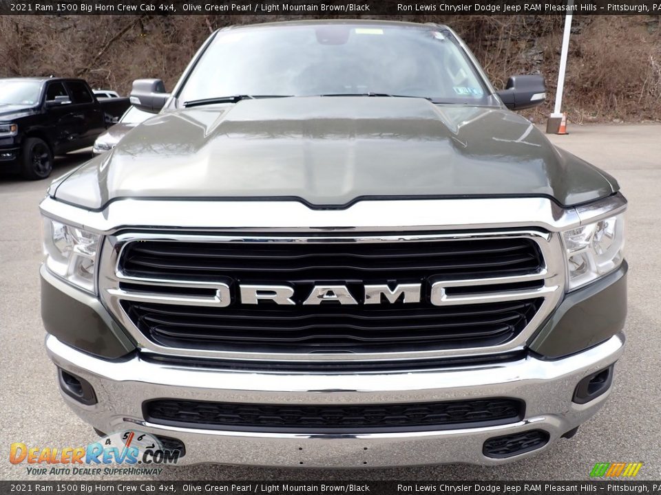 2021 Ram 1500 Big Horn Crew Cab 4x4 Olive Green Pearl / Light Mountain Brown/Black Photo #8