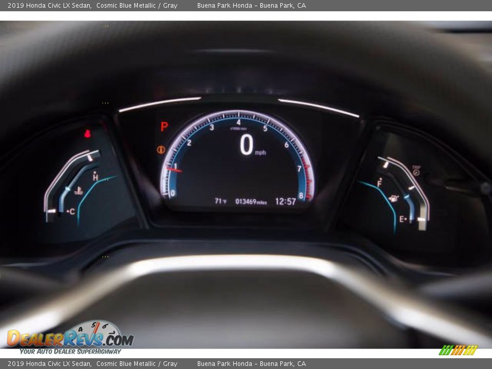 2019 Honda Civic LX Sedan Cosmic Blue Metallic / Gray Photo #28