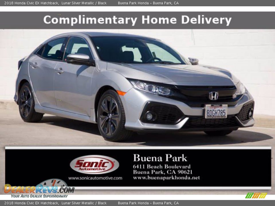 2018 Honda Civic EX Hatchback Lunar Silver Metallic / Black Photo #1