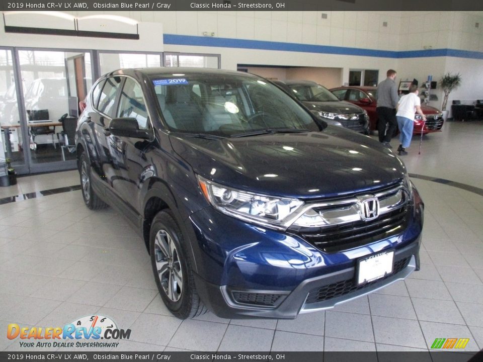 2019 Honda CR-V LX AWD Obsidian Blue Pearl / Gray Photo #3