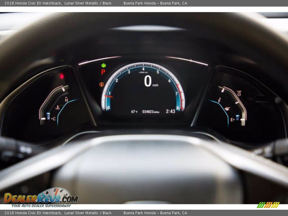 2018 Honda Civic EX Hatchback Lunar Silver Metallic / Black Photo #29