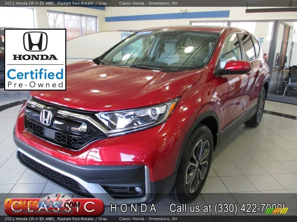2021 Honda CR-V EX AWD Radiant Red Metallic / Gray Photo #1
