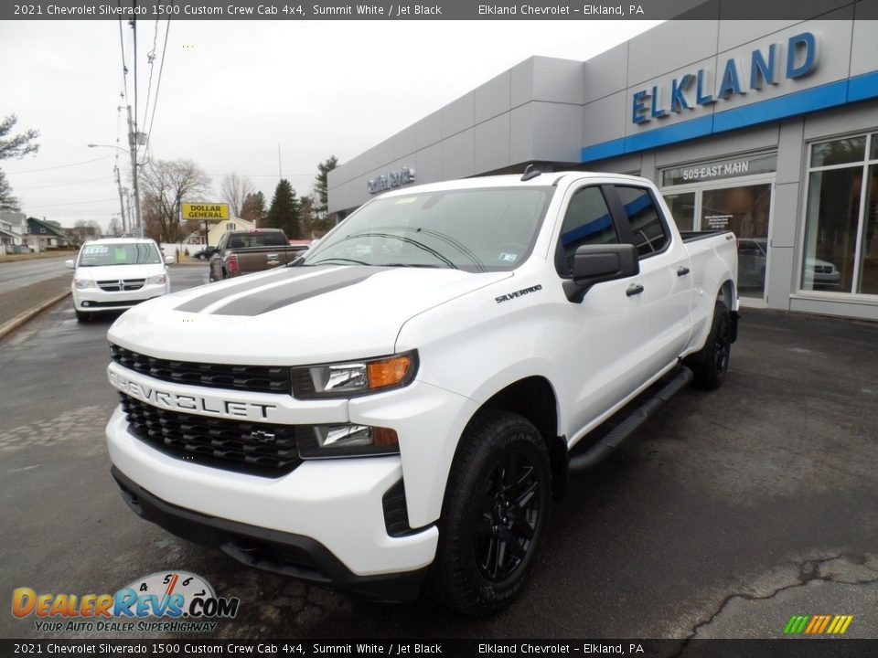 2021 Chevrolet Silverado 1500 Custom Crew Cab 4x4 Summit White / Jet Black Photo #2