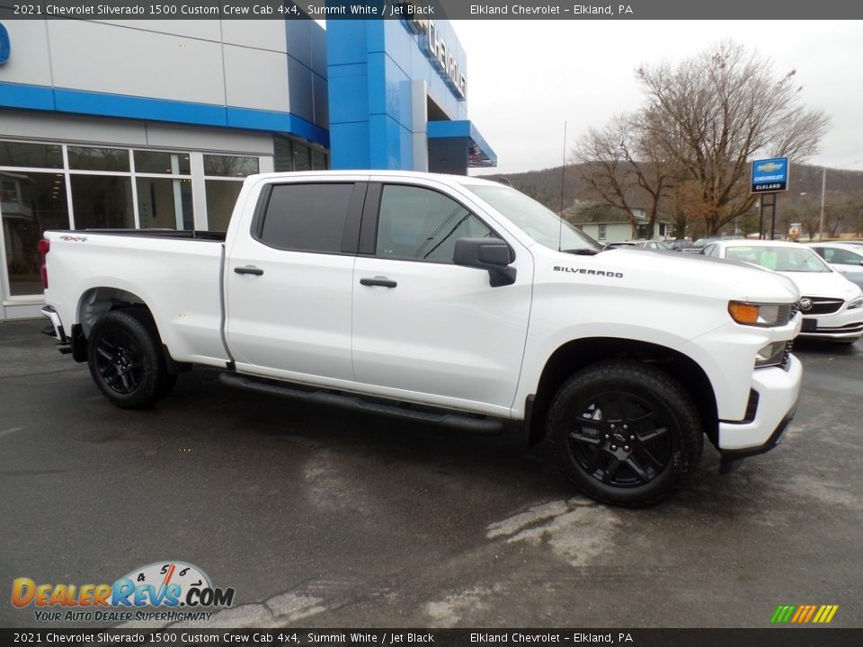 2021 Chevrolet Silverado 1500 Custom Crew Cab 4x4 Summit White / Jet Black Photo #6