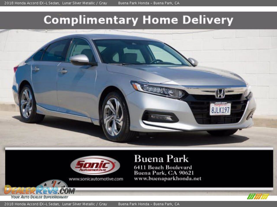 2018 Honda Accord EX-L Sedan Lunar Silver Metallic / Gray Photo #1