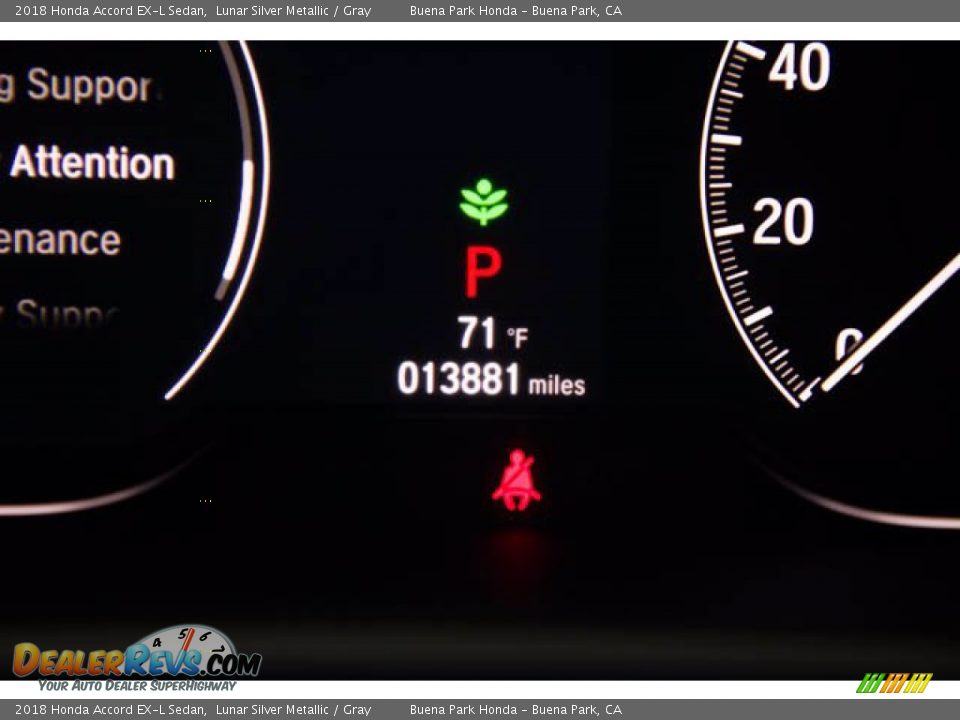 2018 Honda Accord EX-L Sedan Lunar Silver Metallic / Gray Photo #6