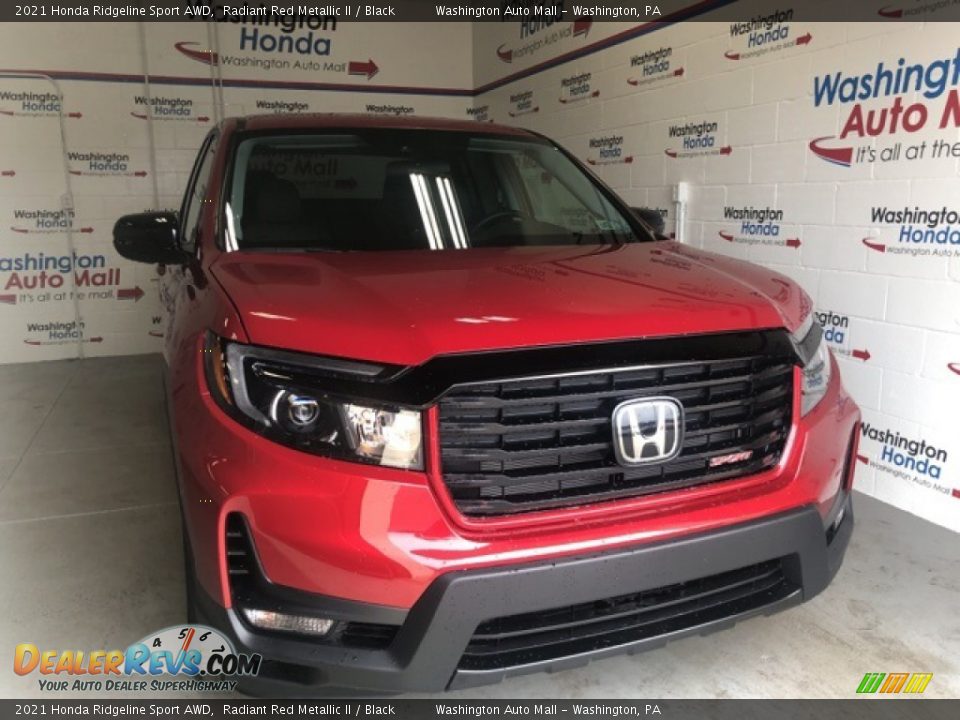 2021 Honda Ridgeline Sport AWD Radiant Red Metallic II / Black Photo #3